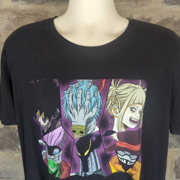 MY‎ Hero Academia League of Villains Faces Black T-Shirt Size XL Short Sleeve - Picture 3 of 10